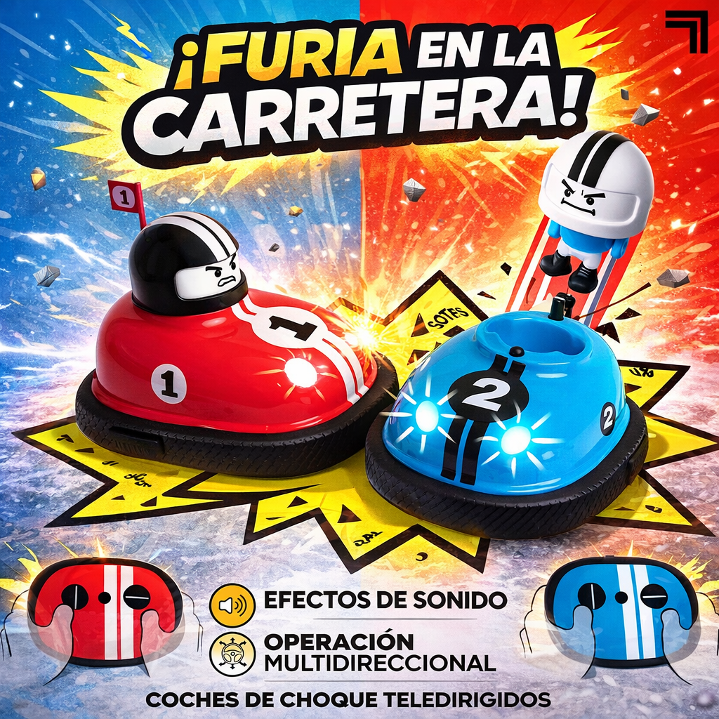 Coches de Choque Teledirigidos con Pilotos Expulsables – Juego para 2 Jugadores